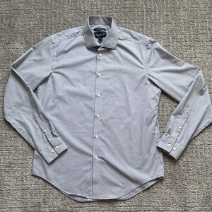 Kenneth Cole Men's Gray Micro-Pattern Dress Shirt